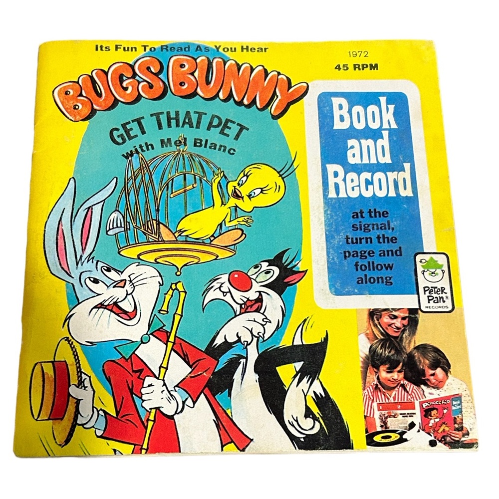 Vintage Peter Pan Bugs Bunny Get That Pet With Mel Blanc Read Along Book & Reco